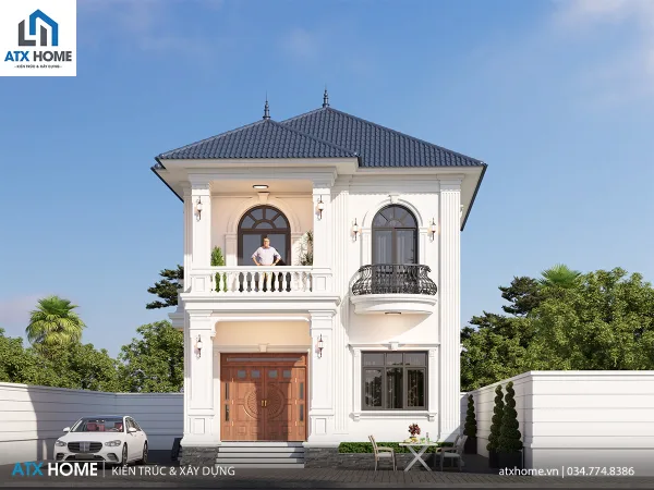 Mẫu nhà mái Nhật 2 tầng