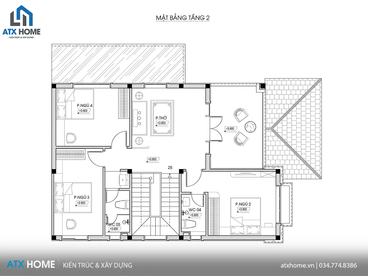 Mẫu nhà mái Nhật 2 tầng phong cách hiện đại & tiện nghi