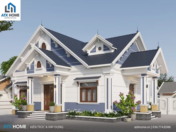 Mẫu nhà mái Thái 1 tầng