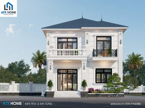 Mẫu nhà mái Nhật 2 tầng