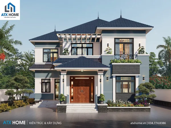 Mẫu nhà mái Nhật 2 tầng