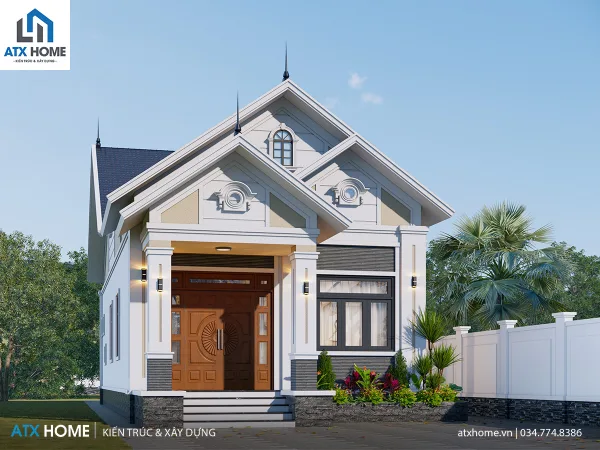 Mẫu nhà mái Thái 1 tầng