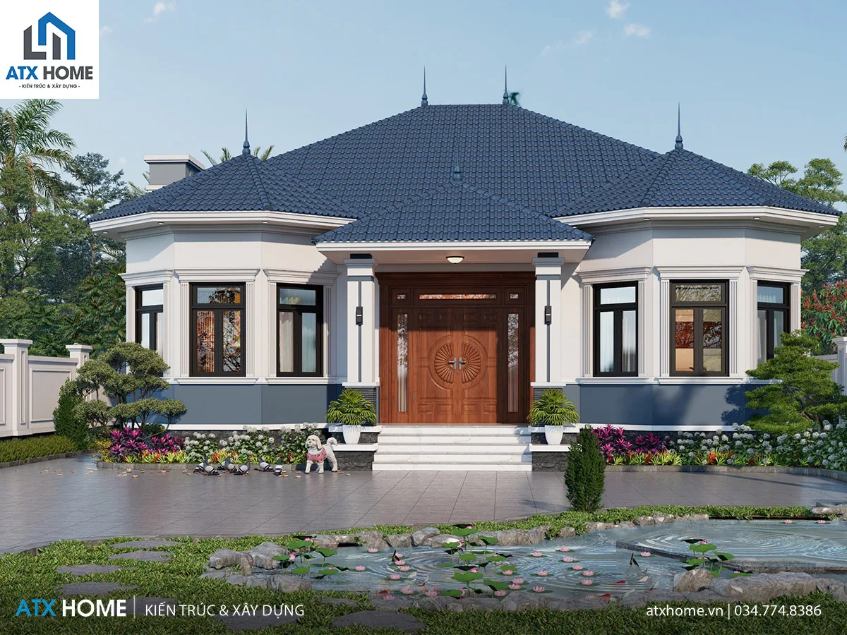 Ngôi nhà mái Nhật 1 tầng 190m² sang trọng & tiện nghi tại Hòa Bình