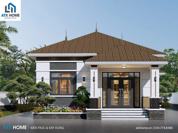 Mẫu nhà mái Nhật 1 tầng