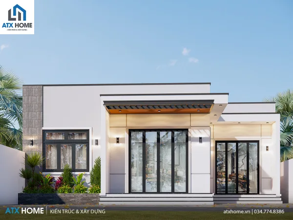 Mẫu nhà mái bằng 1 tầng