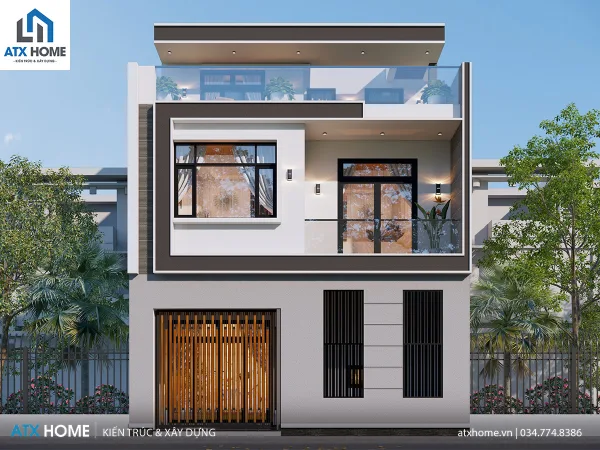 Mẫu nhà mái bằng 3 tầng