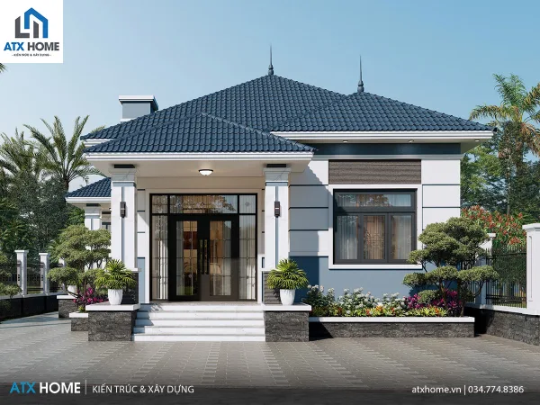 Mẫu nhà mái Nhật 1 tầng