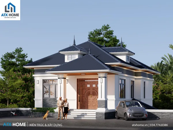 Mẫu nhà mái Nhật 2 tầng