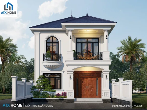 Mẫu nhà mái Nhật 2 tầng