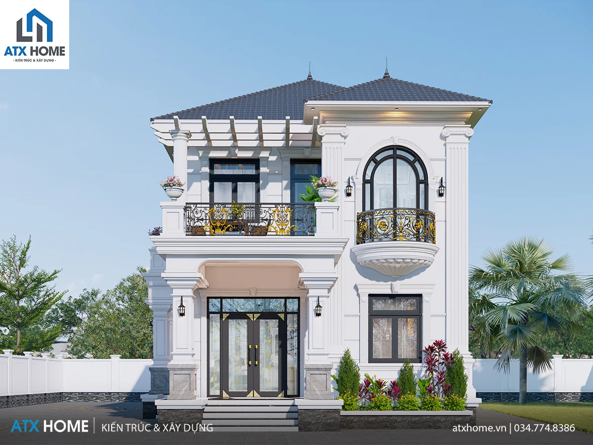 Mẫu nhà mái Nhật 2 tầng