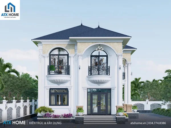 Mẫu nhà mái Nhật 2 tầng