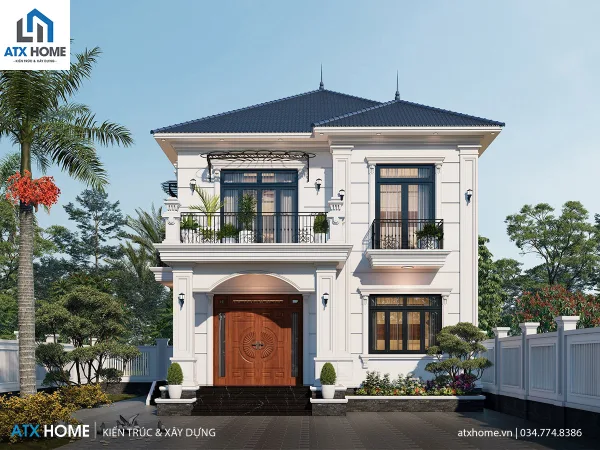 Mẫu nhà mái Nhật 2 tầng