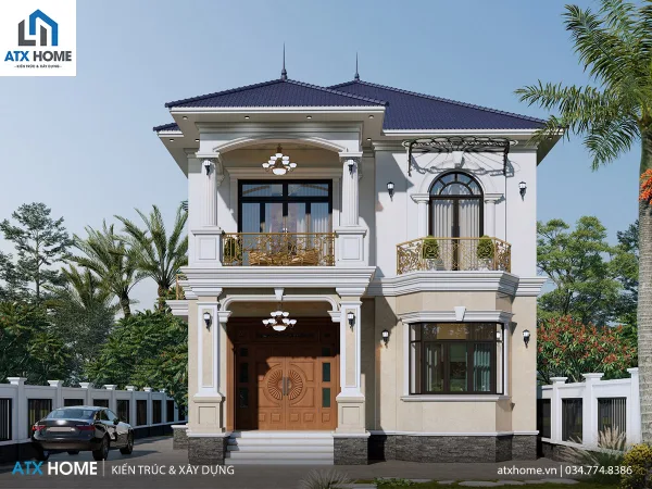 Mẫu nhà mái Nhật 2 tầng