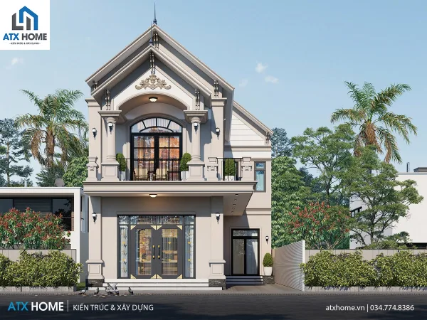 Mẫu nhà mái Thái 2 tầng