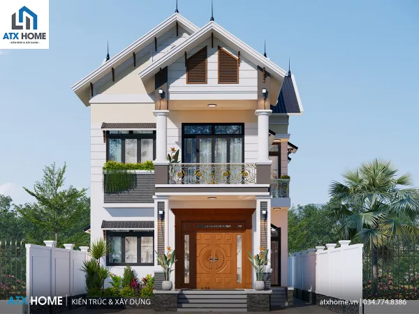 Mẫu nhà mái Thái 2 tầng