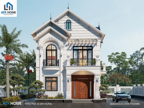 Mẫu nhà mái Thái 2 tầng