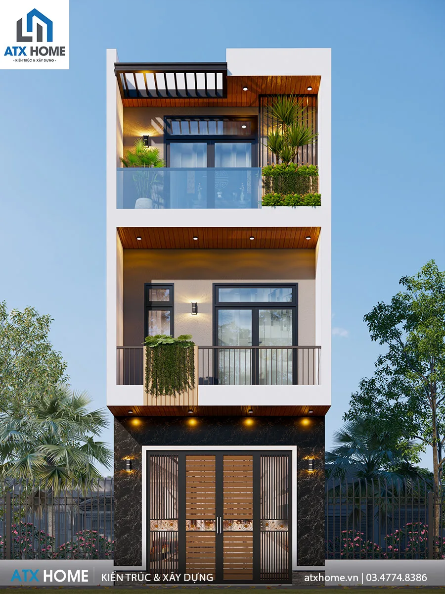 Mẫu nhà lô phố 3 tầng