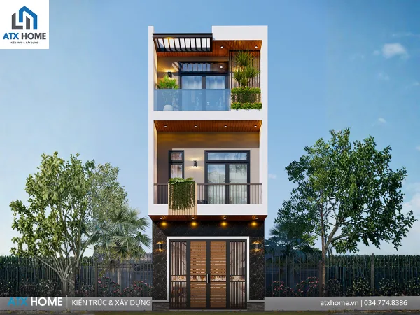 Mẫu nhà lô phố 3 tầng