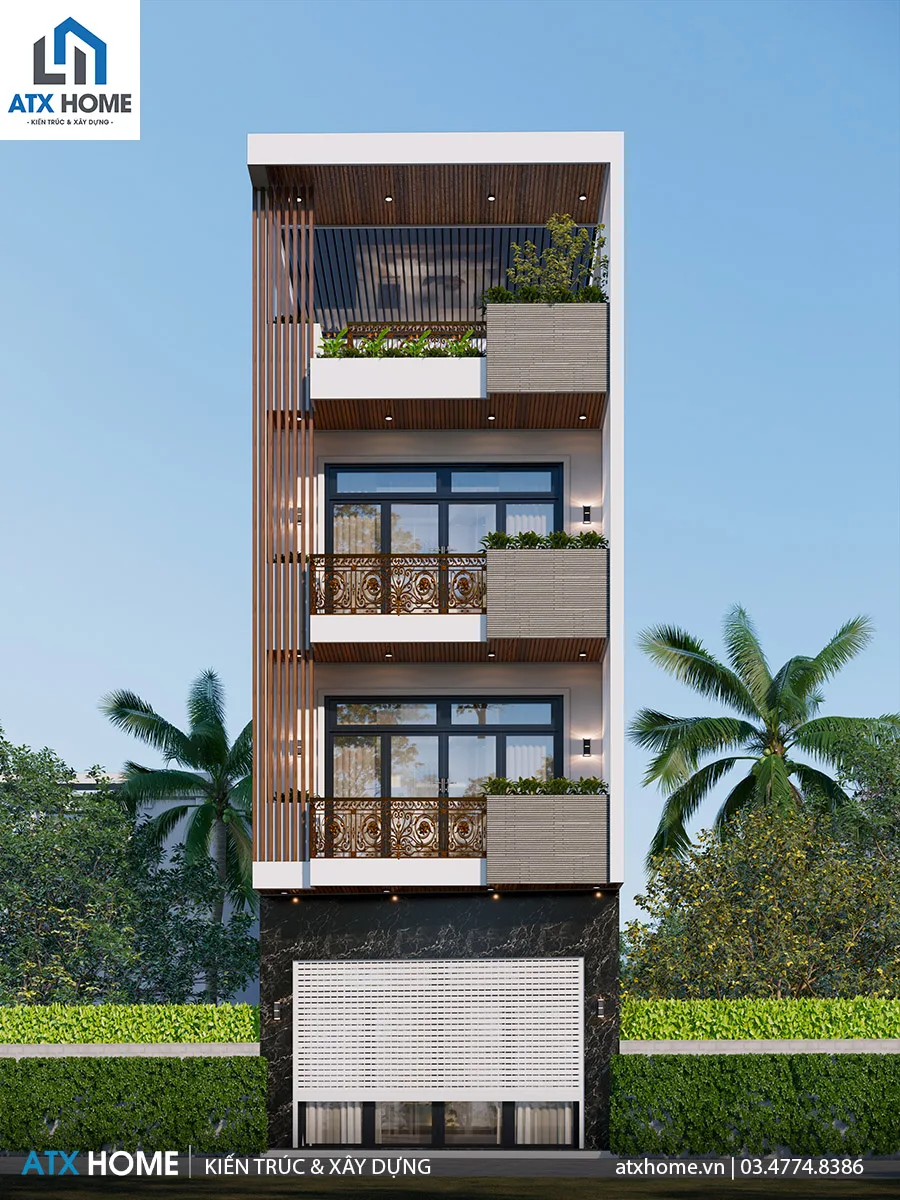 Mẫu nhà lô phố 4 tầng