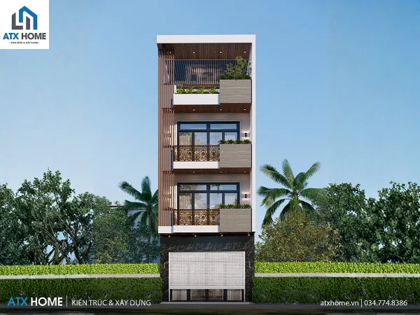 Mẫu nhà lô phố 4 tầng
