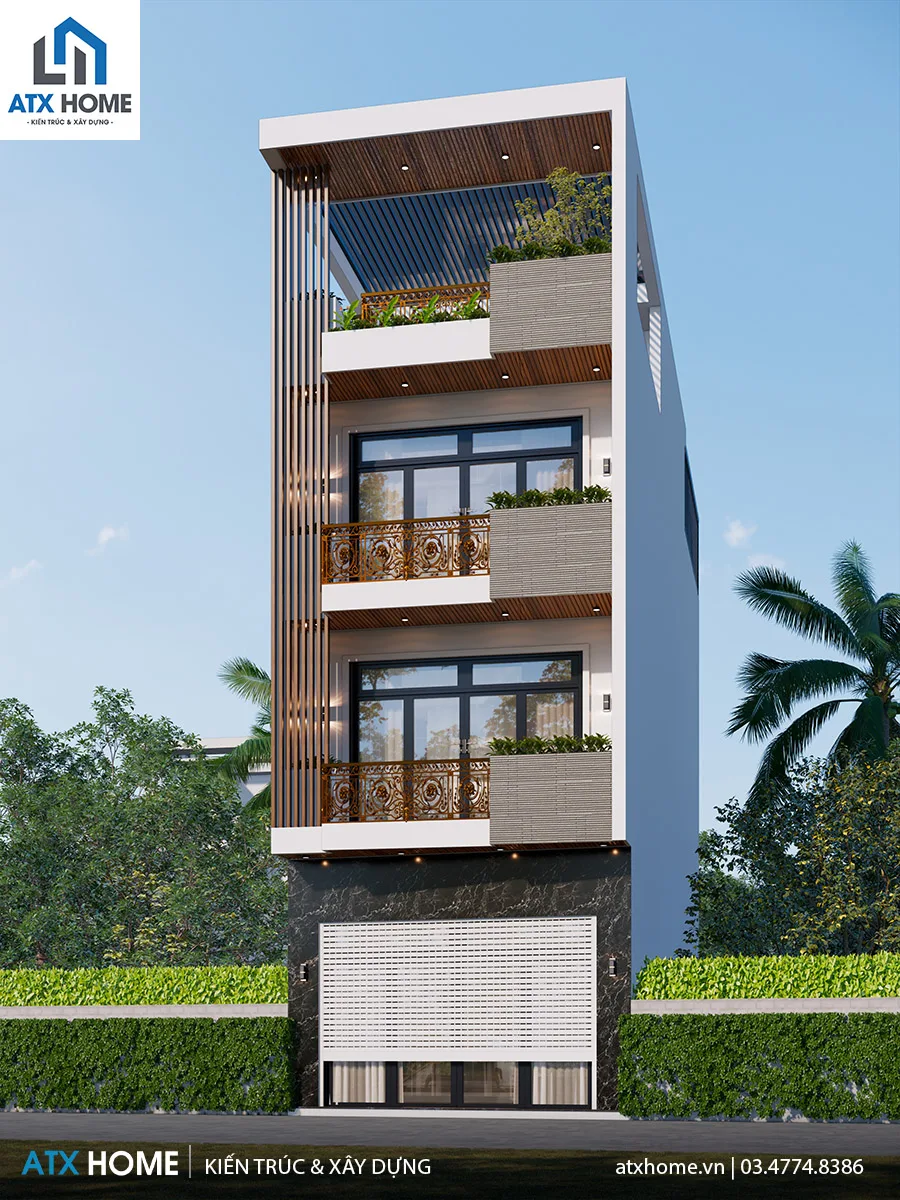 Mẫu nhà lô phố 4 tầng