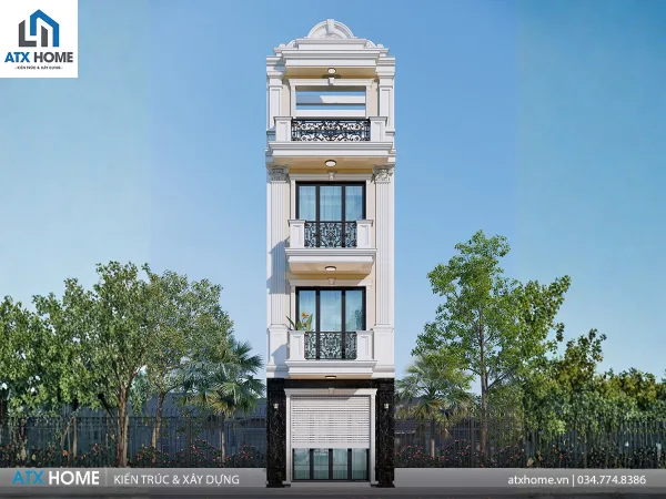 Mẫu nhà lô phố 4 tầng