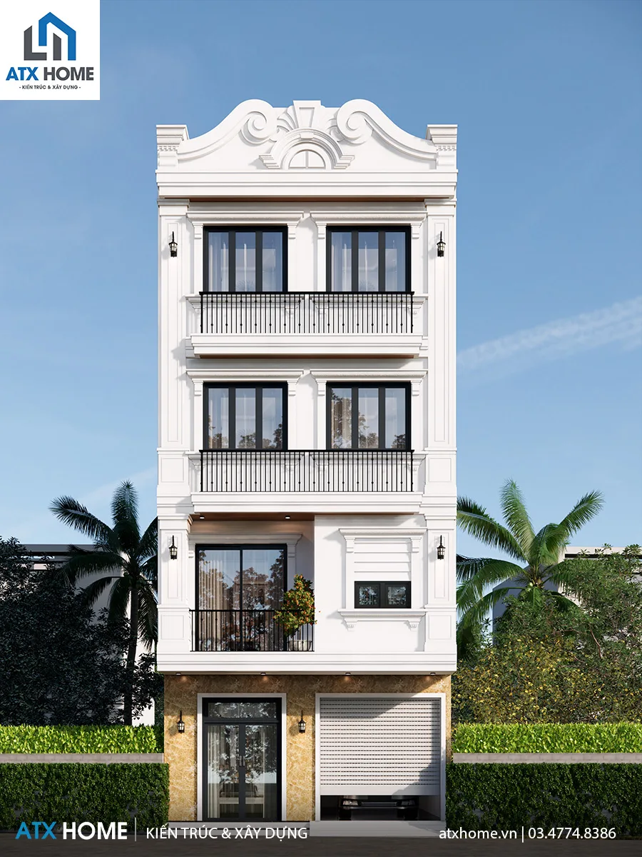 Mẫu nhà lô phố 4 tầng