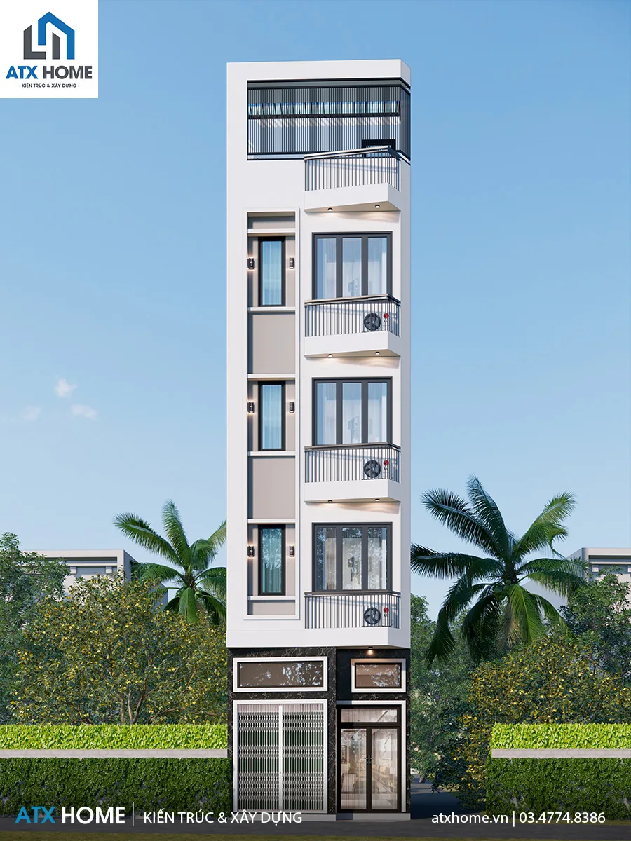 Mẫu nhà lô phố 5 tầng