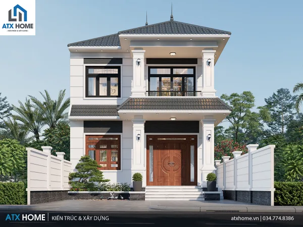 Mẫu nhà mái Nhật 2 tầng