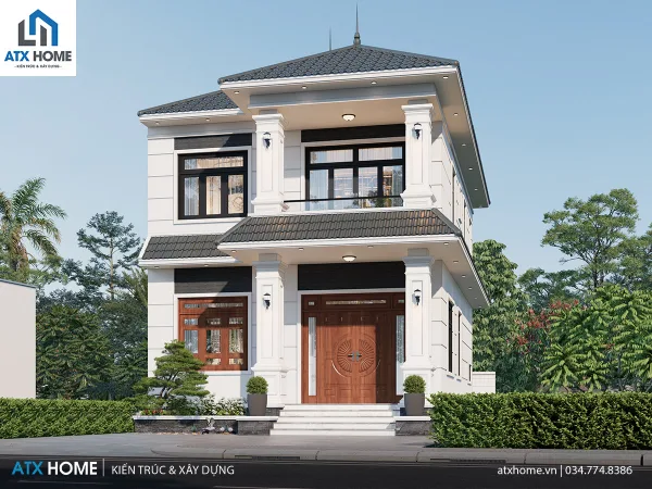 Mẫu nhà mái Nhật 2 tầng