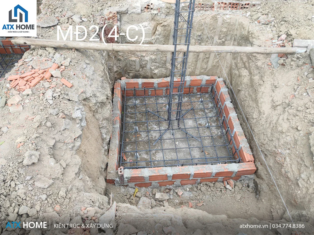 giám sát thi công ghép cốt pha và cốt thép cho dầm móng và đài móng đơn