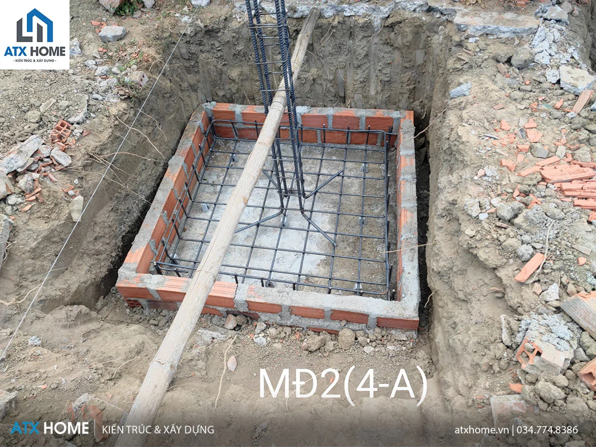 giám sát thi công ghép cốt pha và cốt thép cho dầm móng và đài móng đơn