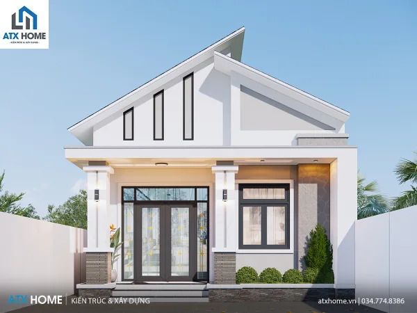 mẫu nhà mái lệch 1 tầng